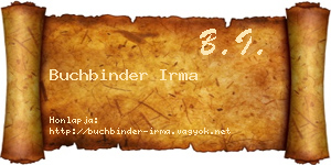 Buchbinder Irma névjegykártya