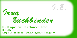 irma buchbinder business card